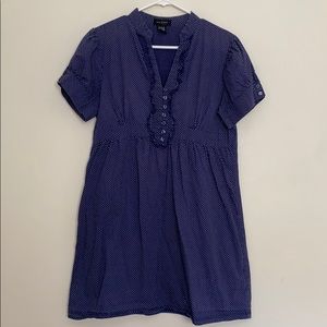 Sam & Max navy with white polka dot dress